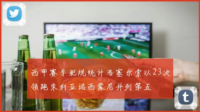 西甲赛季犯规统计洛塞尔索以23次领跑朱利亚诺西蒙尼并列第五